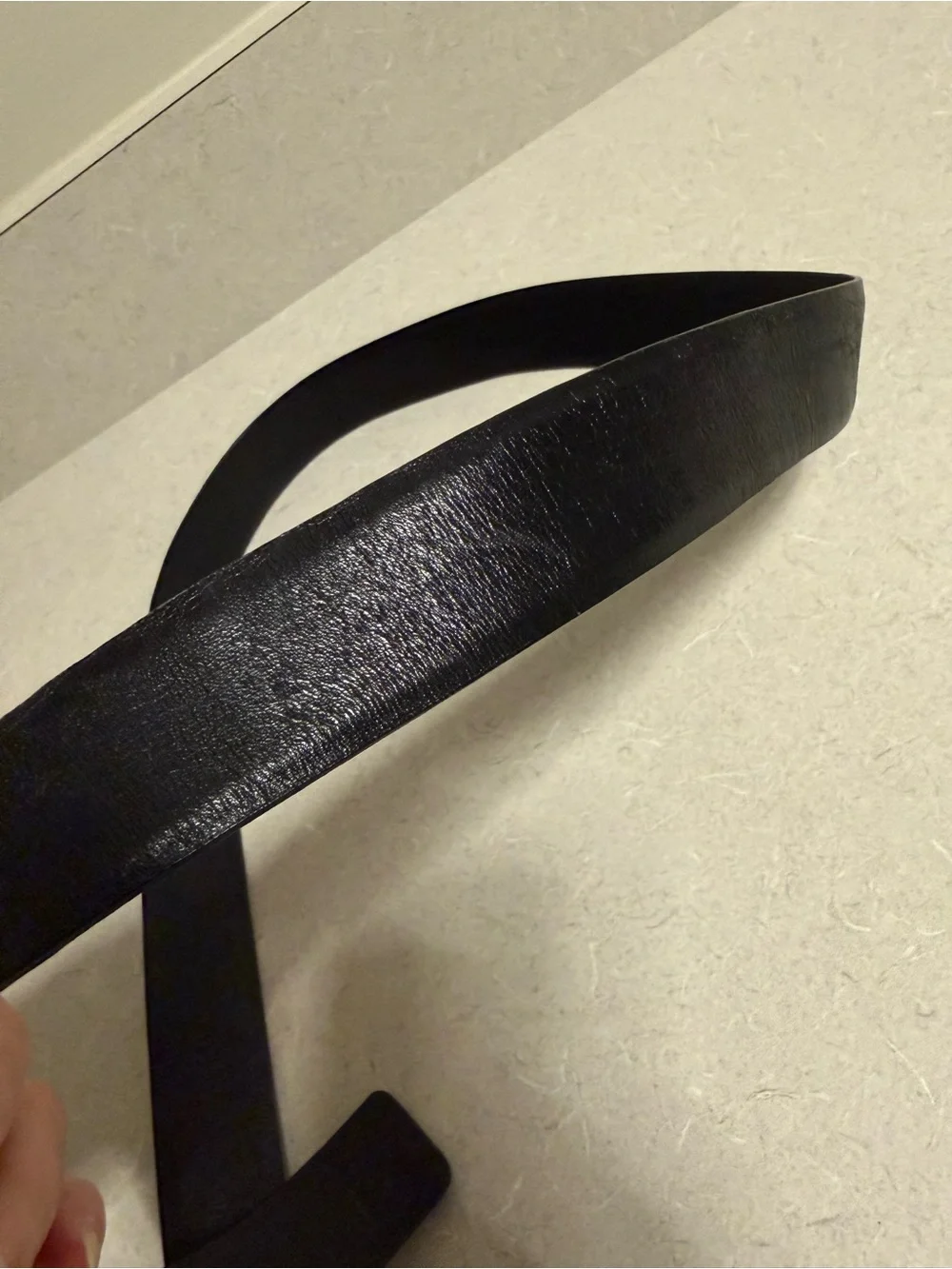 Authentic Men’s Prada Saffiano Black Leather Belt 95 38, Logo Buckle